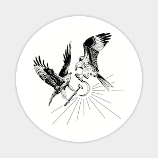 Red Kites (black on light) Magnet